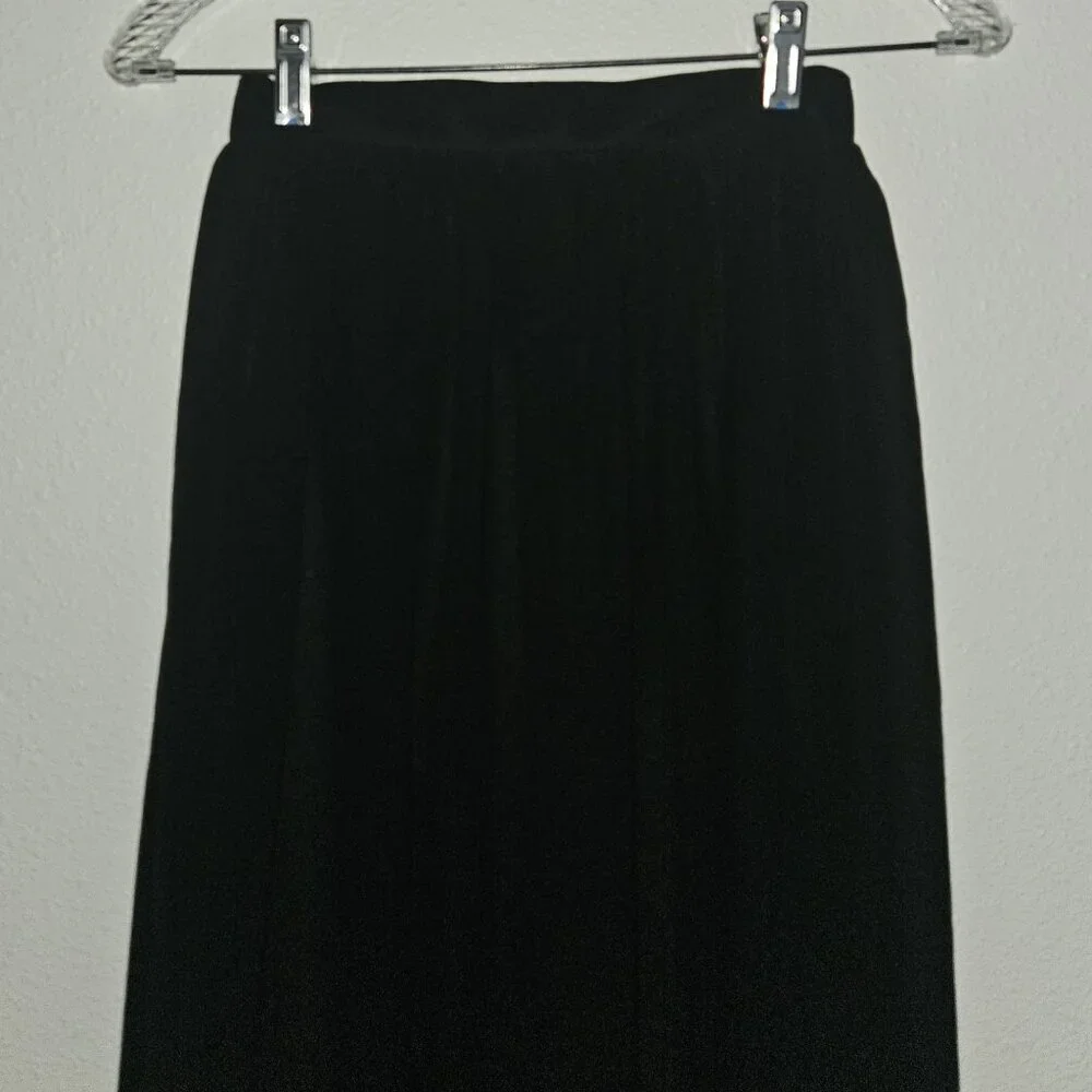 Lulus Solid Black Maxi Skirt Long Sheer Layer Slit Lined Women's XS